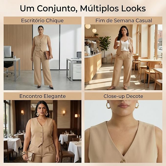 Ofertas de Moda Amazon - Conjunto Alfaiataria Feminino